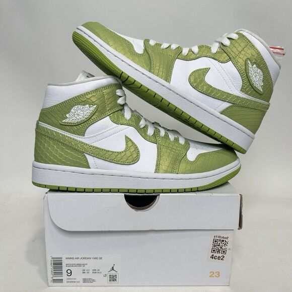 Jordan Shoes - Nike Shoes Air Jordan 1 Mid WMNS SE “Python/Vivid Green” 2024